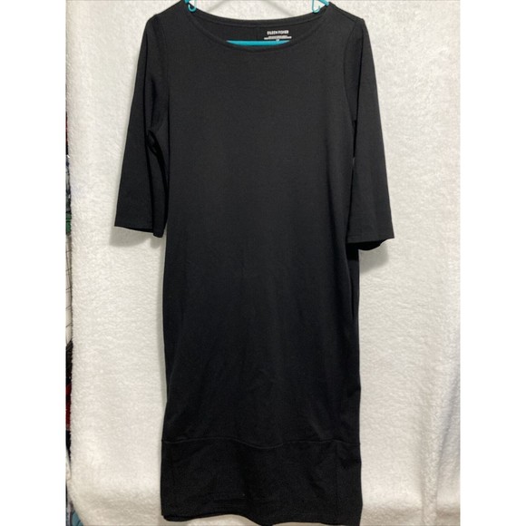 Eileen Fisher Black Dress 3/4 Sleeve Tencel lyocell Size Small Womens capsule - Picture 1 of 8
